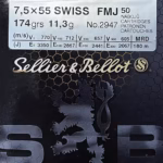 Sellier&Bellot 7,5x55 Swiss FMJ 174grs