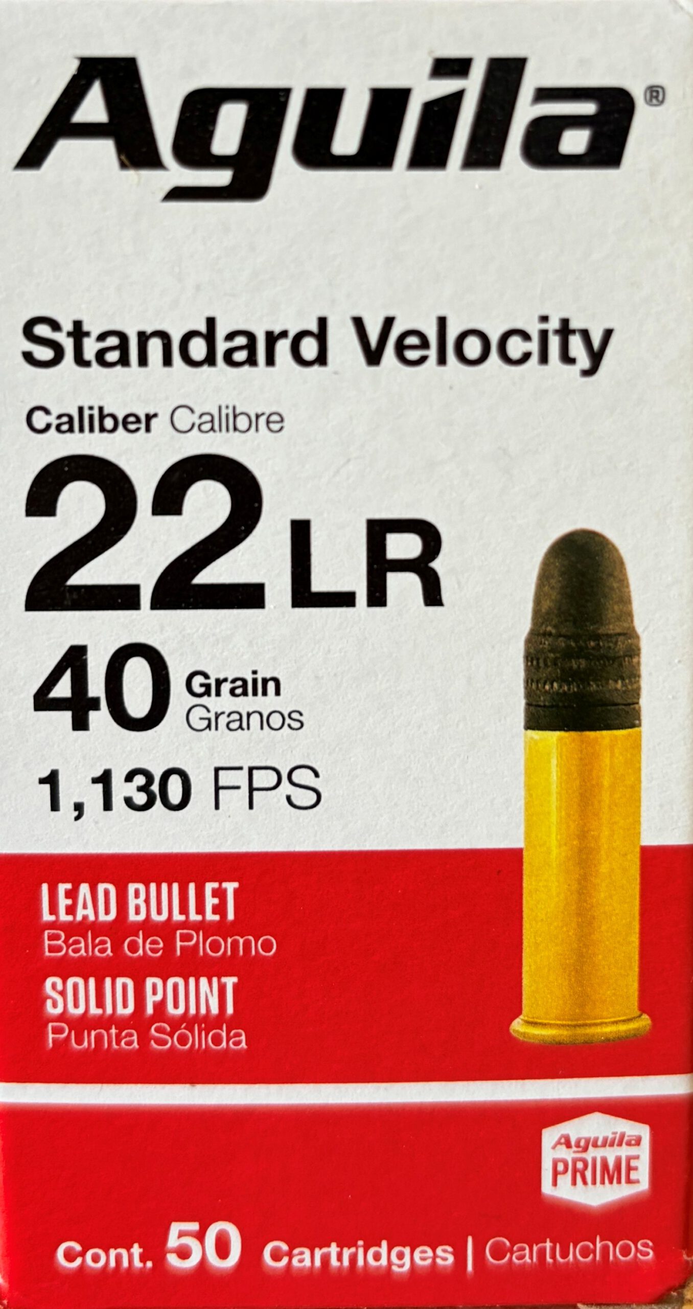 Aguila Standard Velocity .22lr 40grs