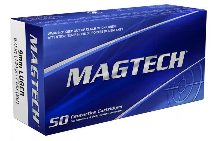 Magtech 9 mm Luger Vollmantel 8,0g/124grs.