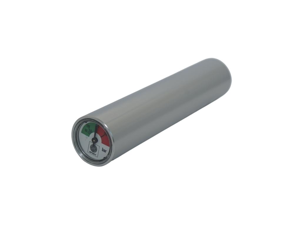 Steyr Druckbehälter kurz mit integriertem Manometer für alle Pressluft-Pistolen Kurz (Länge ca. 150 mm, Ø ca. 30,5 mm)