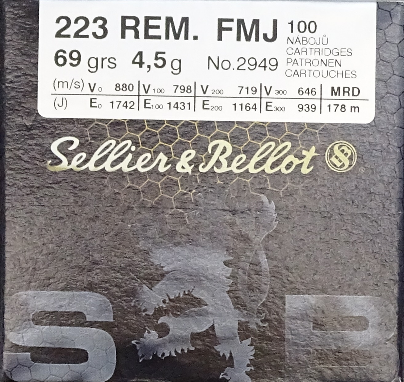 100 Schuss Sellier&Bellot .223rem FMJ 69gr