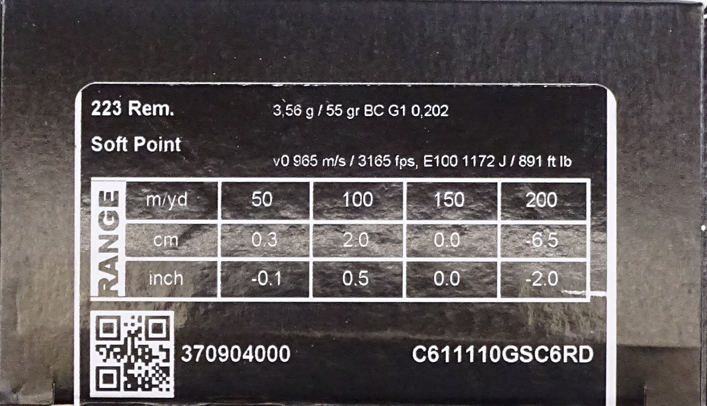 50 Schuss Sako RANGE Soft Point .223rem 55gr