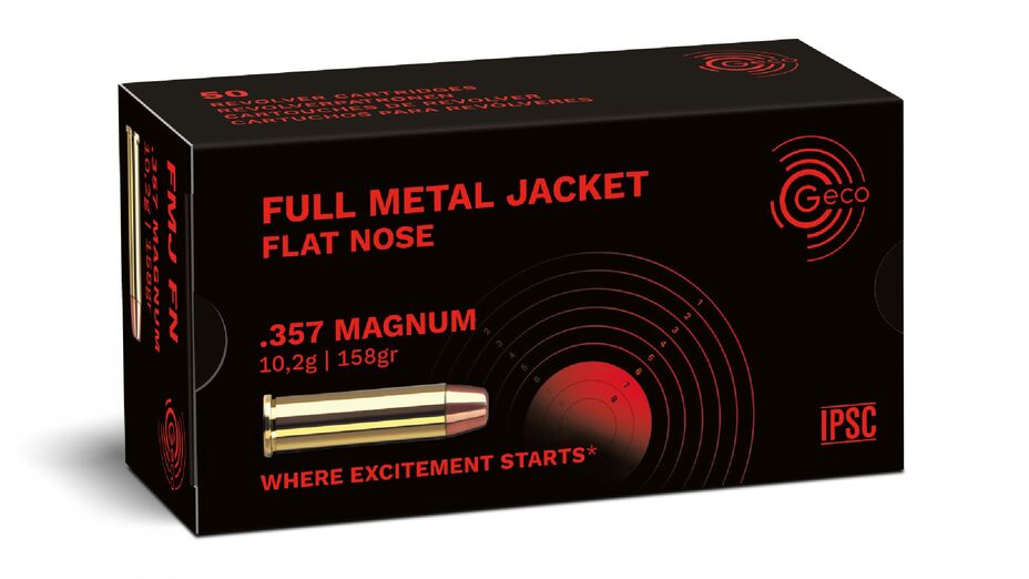 1000 Schuss GECO .357 Magnum Full Metal Jacket Flat Nose 10,2g/158gr