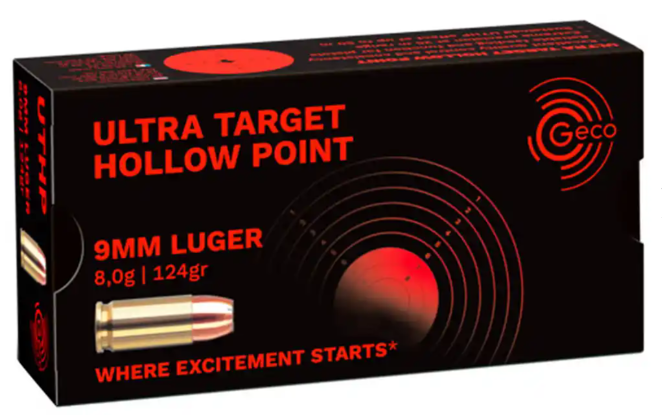 1000 Schuss Geco 9mmLuger Ultra Target Hollow Point 124grs/8g