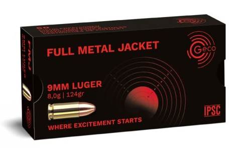 1000 Schuss Geco 9mmLuger FMJ 124grs/8g