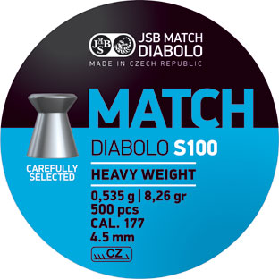 500 Diabolos LG JSB S100 Heavy Weight 0,535g 8,26gr Ø4,48
