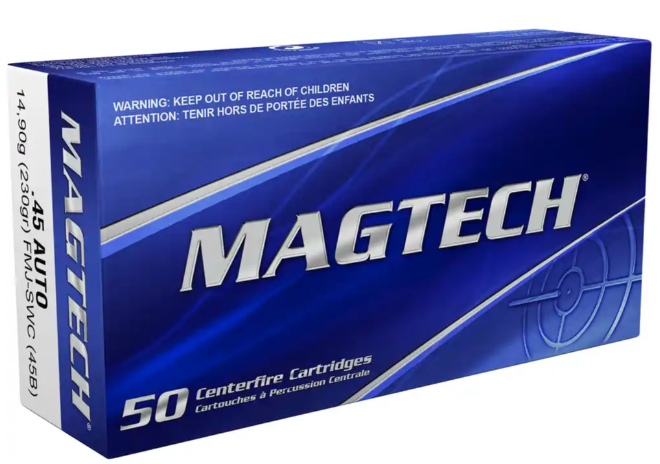 50 Schuss Magtech .45 Auto FMJ 230grs/14,90g