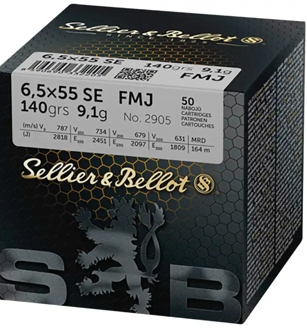 400 Schuss Sellier & Bellot 6,5x55SE FMJ 140grs/9,1g