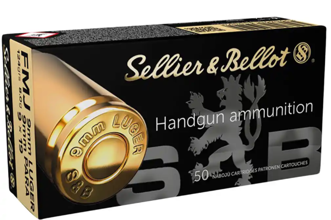 1000 Schuss Sellier & Bellot 9mmLuger FMJ 124grs/8g