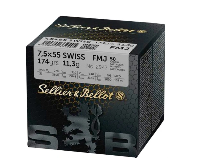 400 Schuss Sellier & Bellot 7,5x55 FMJ 11,3g/174grs.