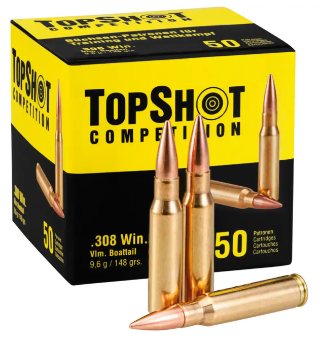 50 Schuss TopShot Competition .308Win FMJ 148grs/9,6g