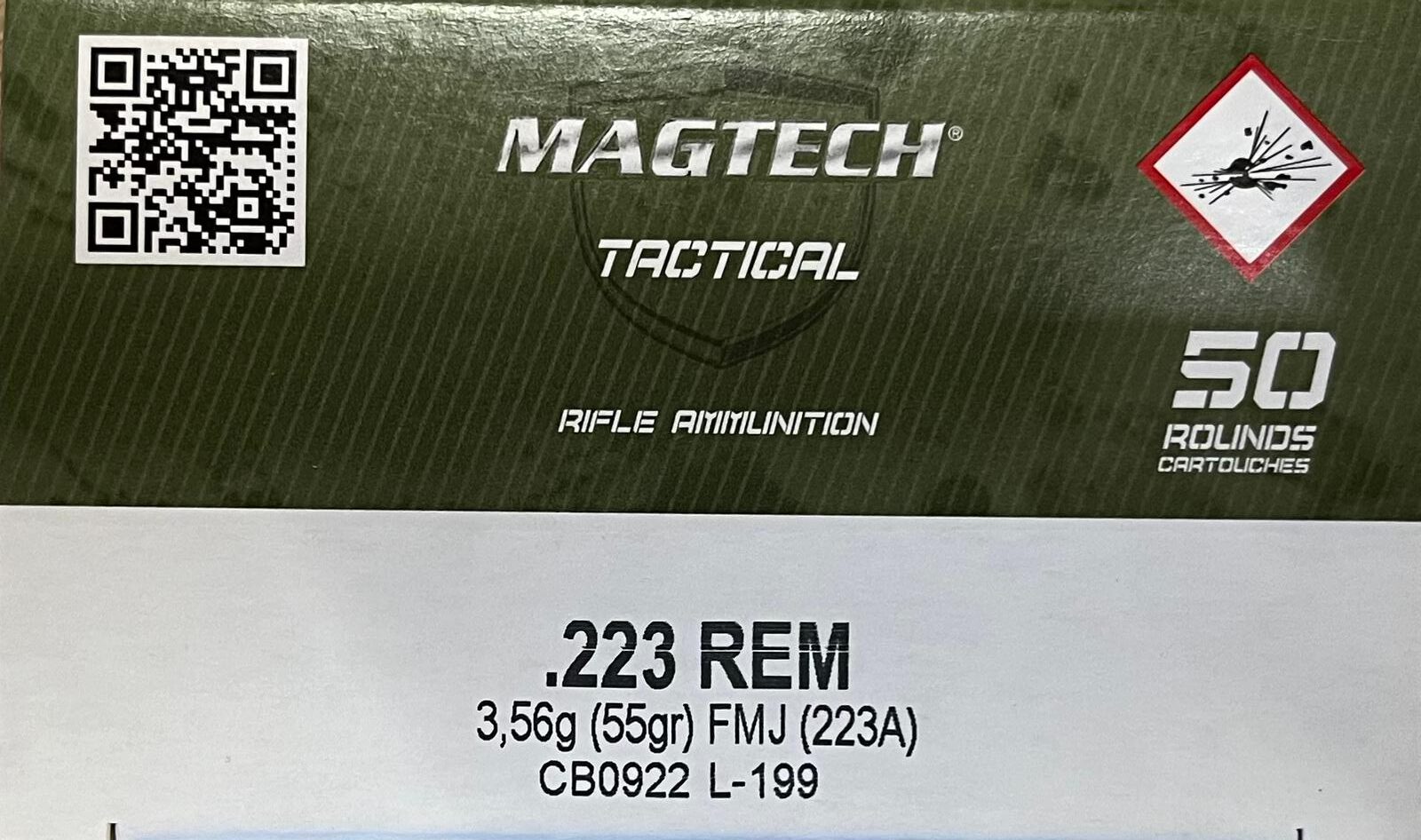 1000 Schuss Magtech .223 Rem. FMJ 3,6g/55grs.